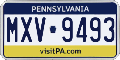 PA license plate MXV9493