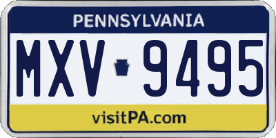 PA license plate MXV9495