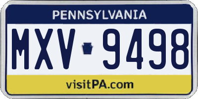 PA license plate MXV9498