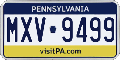 PA license plate MXV9499