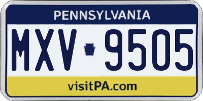 PA license plate MXV9505