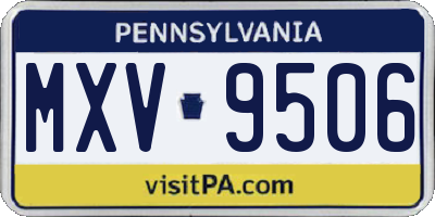PA license plate MXV9506