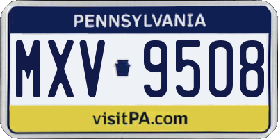 PA license plate MXV9508