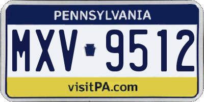 PA license plate MXV9512