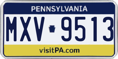 PA license plate MXV9513