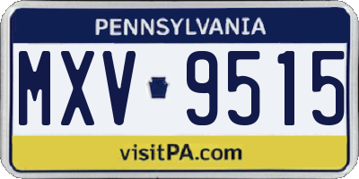 PA license plate MXV9515