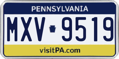 PA license plate MXV9519