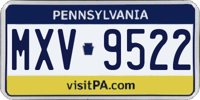 PA license plate MXV9522