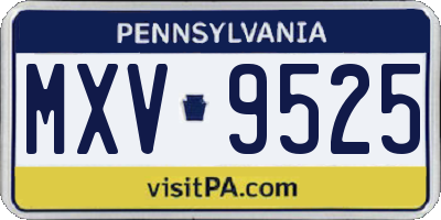 PA license plate MXV9525