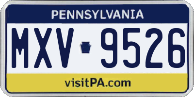 PA license plate MXV9526