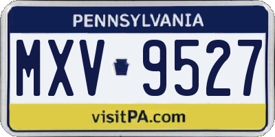 PA license plate MXV9527
