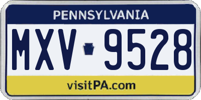 PA license plate MXV9528