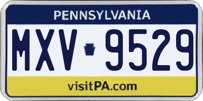 PA license plate MXV9529