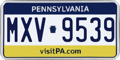 PA license plate MXV9539