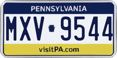 PA license plate MXV9544