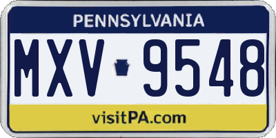 PA license plate MXV9548