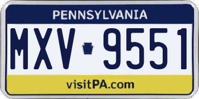 PA license plate MXV9551