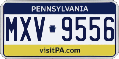 PA license plate MXV9556