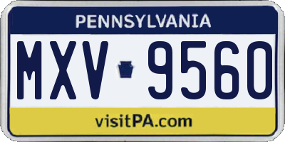 PA license plate MXV9560