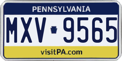 PA license plate MXV9565