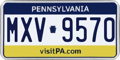 PA license plate MXV9570