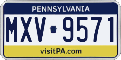 PA license plate MXV9571