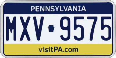 PA license plate MXV9575
