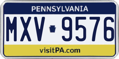 PA license plate MXV9576
