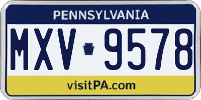 PA license plate MXV9578