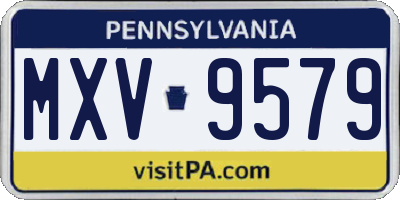PA license plate MXV9579