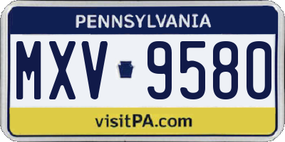 PA license plate MXV9580