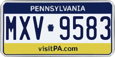 PA license plate MXV9583