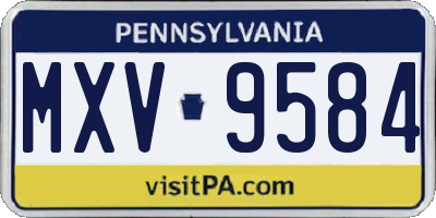 PA license plate MXV9584