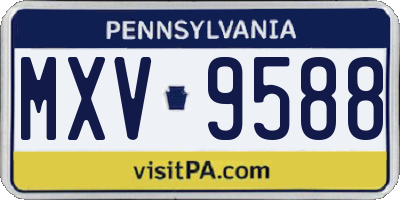 PA license plate MXV9588