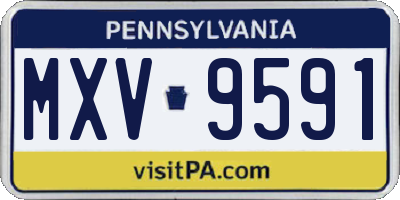PA license plate MXV9591