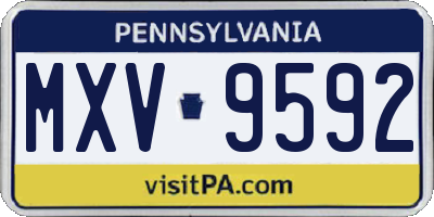 PA license plate MXV9592