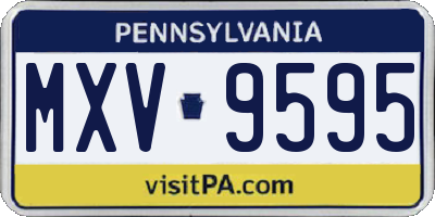PA license plate MXV9595