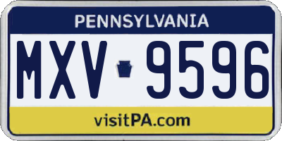 PA license plate MXV9596