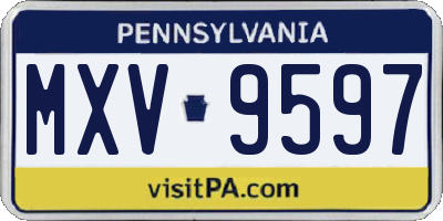 PA license plate MXV9597