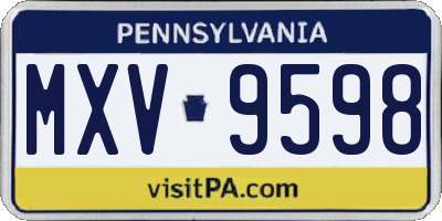 PA license plate MXV9598