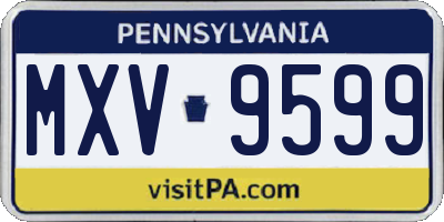 PA license plate MXV9599