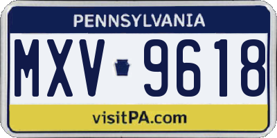 PA license plate MXV9618