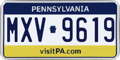 PA license plate MXV9619