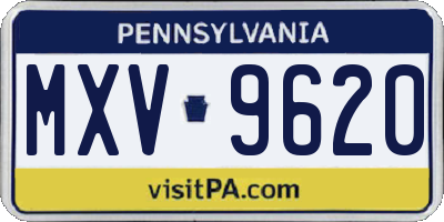 PA license plate MXV9620
