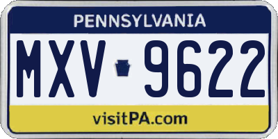 PA license plate MXV9622