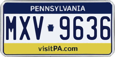 PA license plate MXV9636