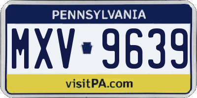 PA license plate MXV9639