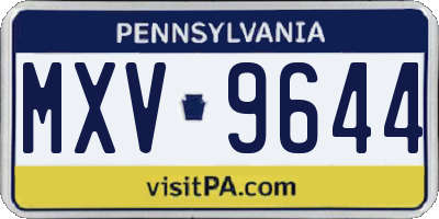 PA license plate MXV9644