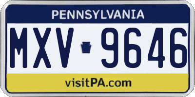 PA license plate MXV9646