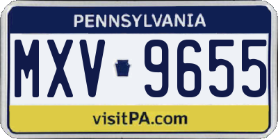 PA license plate MXV9655